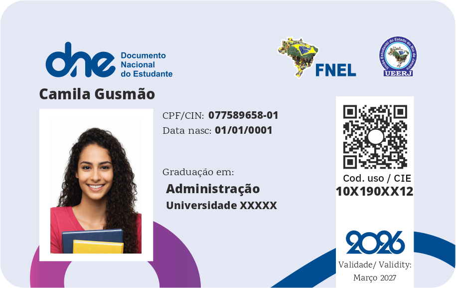 Exemplo da Carteira de Estudante